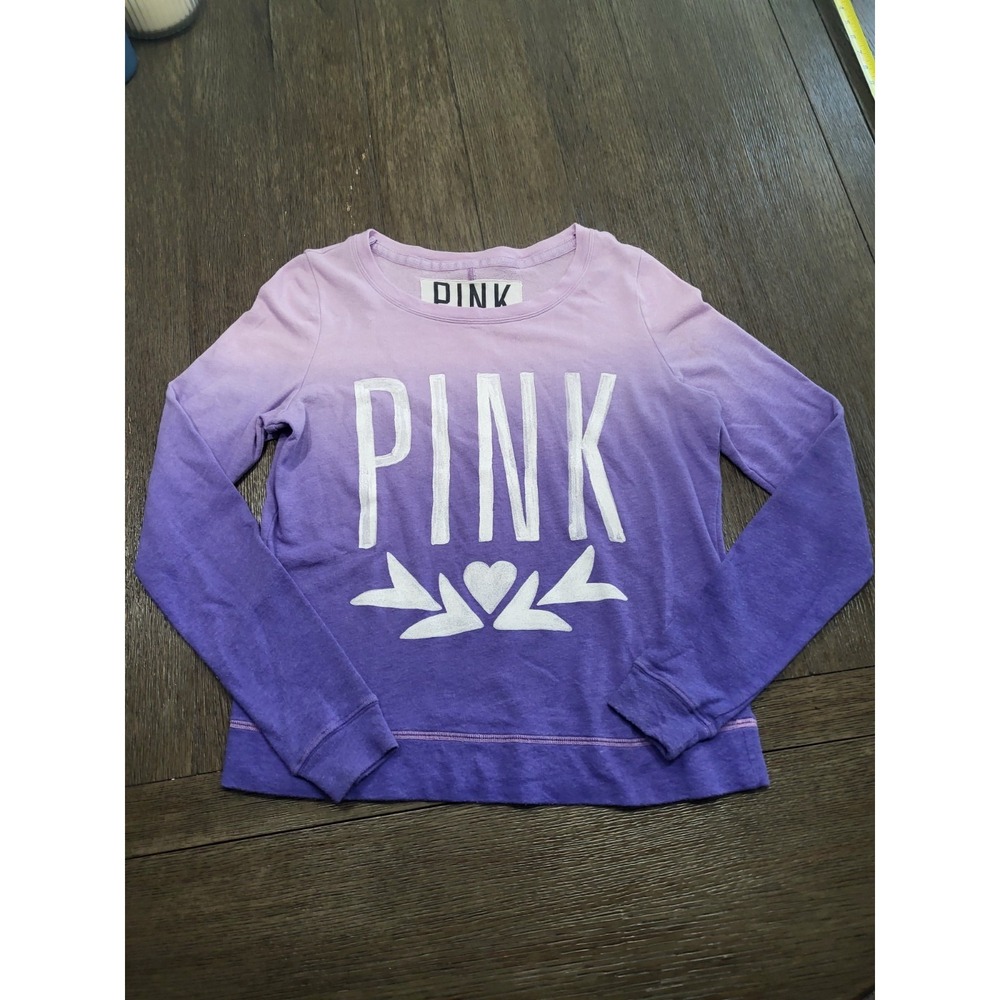 Retro XS Victorias Secret Pink Purple Ombre Long Sleeve Shirt Pullover Top Soft